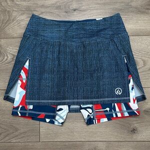 INKnBURN Liberty & Justice Sports Skirt Active Running Skort Blue Red Size 4
